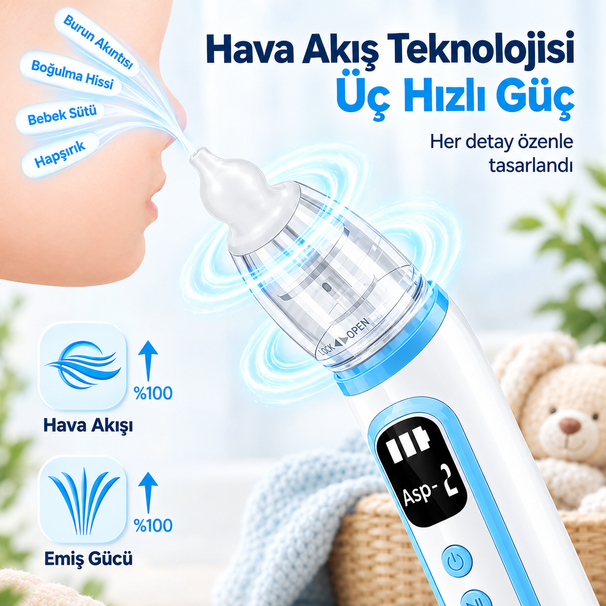 NoveaBaby™ Otomatik Bebek Burun Aspiratörü